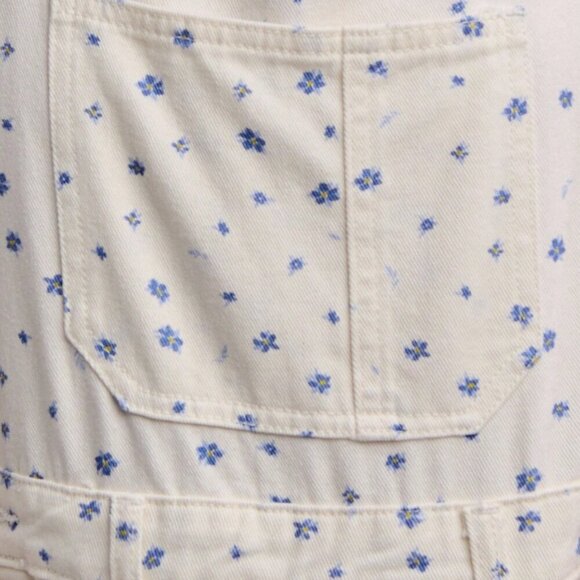 Multicolor Casual Women's ditsy Floral Print Wide-Leg Denim Overalls jumpsuit - Picture 7 of 8